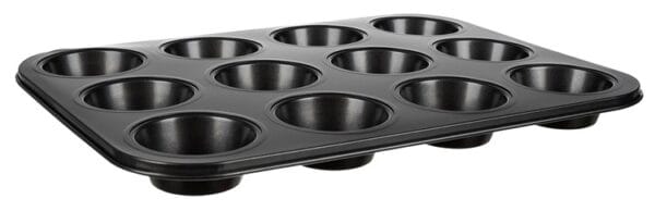 TEFLONOWA BLASZKA DO PIECZENIA MUFFINEK + 12 SILIKONOWYCH FOREMEK - obrazek 2
