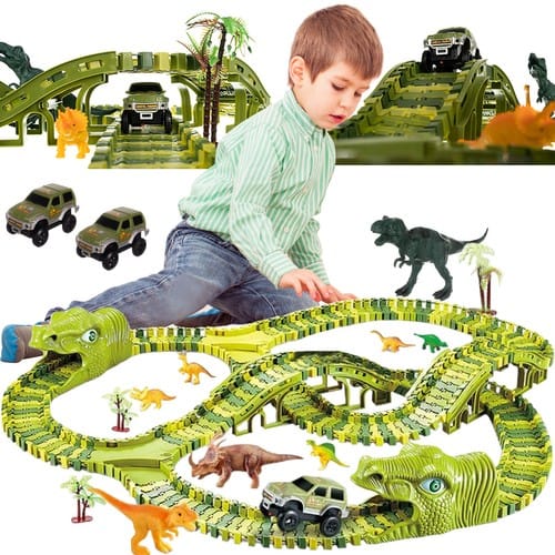 TOR SAMOCHODOWY - PARK DINOZAURÓW 270 ELEMENTÓW