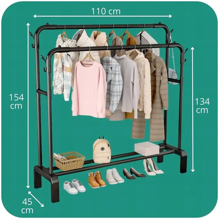 STABILNY MOCNY WIESZAK NA UBRANIA STOJAK DUŻY - obrazek 4