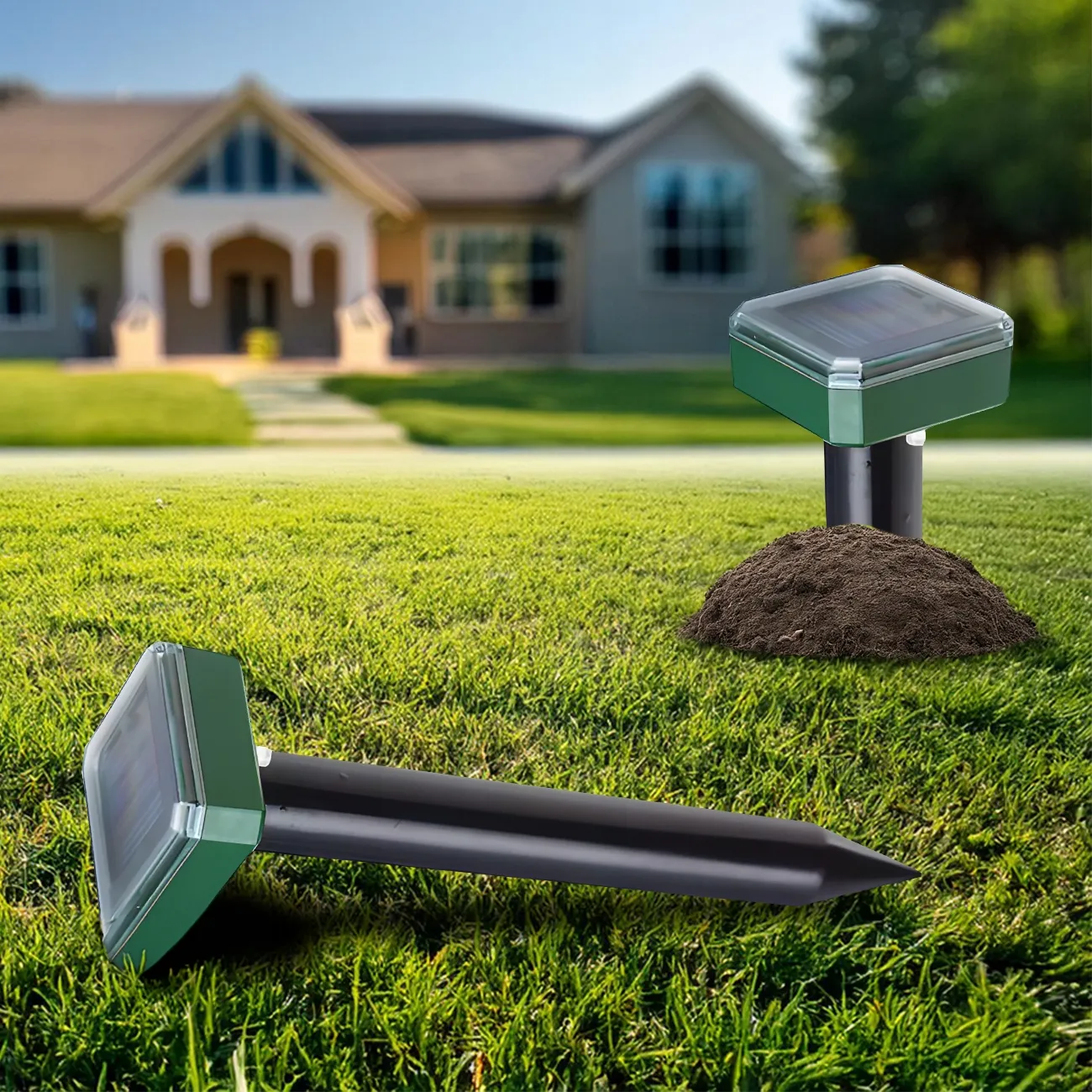 4X SILNY ODSTRASZACZ NA KRETY NORNICE MYSZY KUNY GRYZONIE SOLARNY 3400m²