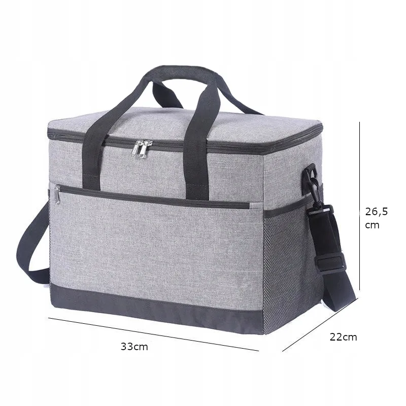 DUŻA TORBA TERMICZNA XL 20L NA JEDZENIE LUNCH BOX ŚNIADANIOWA NA RAMIĘ DO PRACY PODRÓŻY