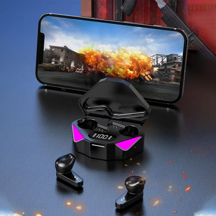 SŁUCHAWKI BEZPRZEWODOWE BLUETOOTH DOUSZNE GAMINGOWE SPORTOWE ETUI ŁADUJĄCE