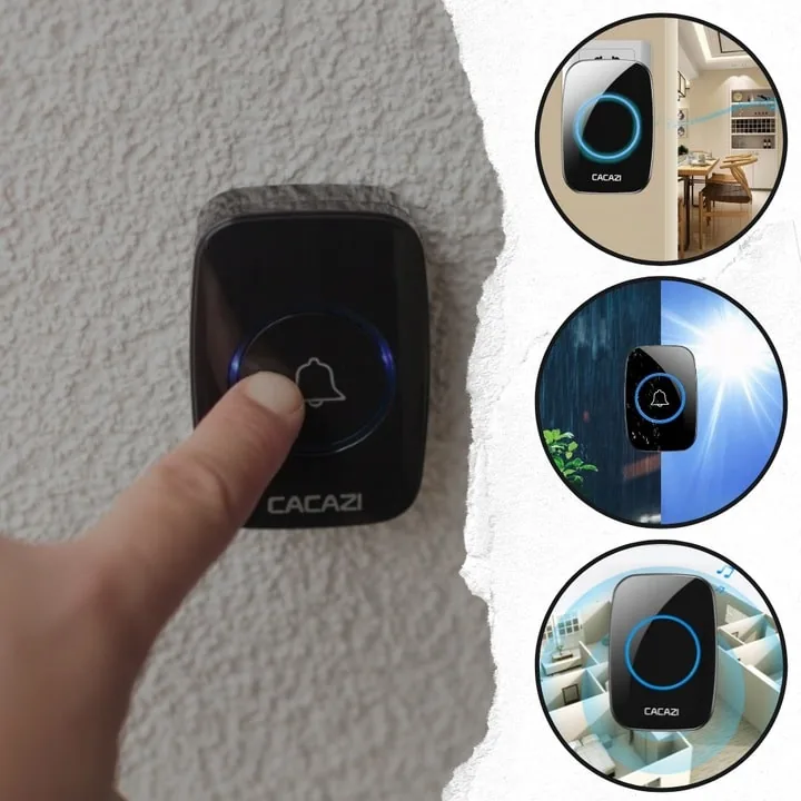 DZWONEK BEZPRZEWODOWY DO DRZWI DOORBELL DOMOWY O DUŻYM ZASIĘGU ŁATWY MONTAŻ