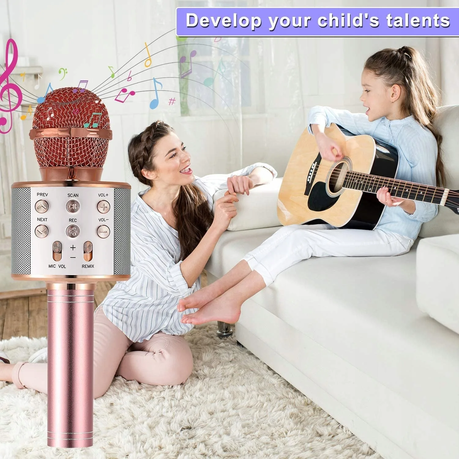 MIKROFON KARAOKE 2W1 BEZPRZEWODOWY GŁOŚNIK BLUETOOTH DO ŚPIEWANIA DLA DZIECI