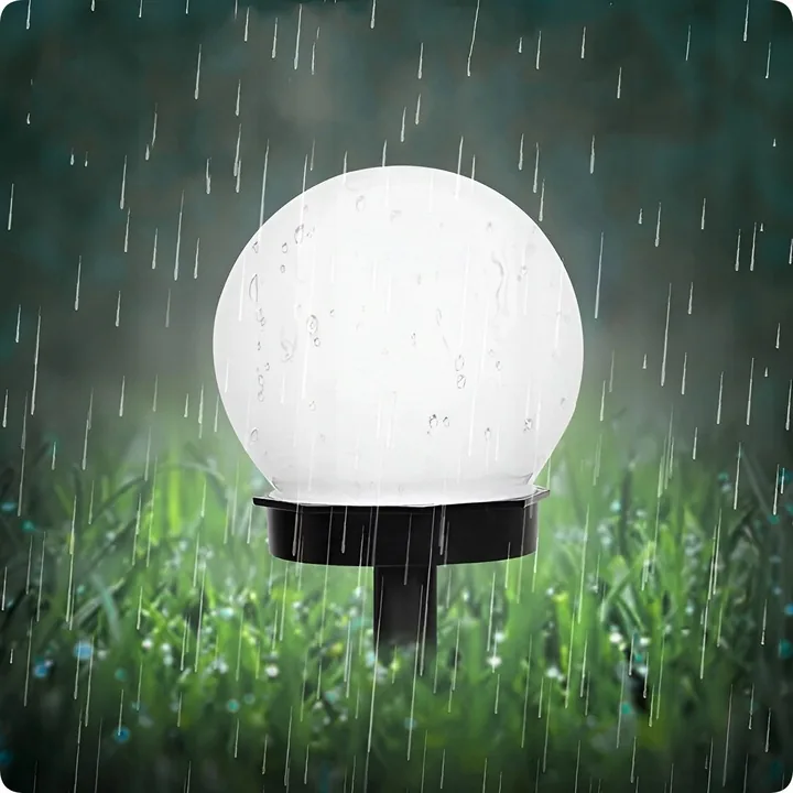 ZESTAW 2 SZTUK LAMPA SOLARNA OGRODOWA LED BIAŁA KULA DEKORACYJNA DO OGRODU TARASU WODOODPORNA