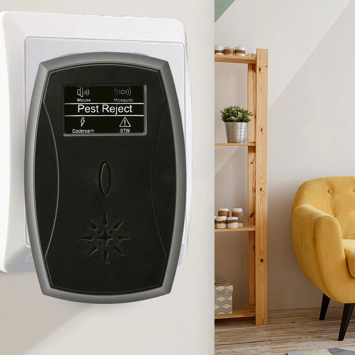 ELEKTRONICZNY ODSTRASZACZ SZCZURÓW MYSZY KOMARÓW KARALUCHÓW OWADÓW ULTRADŹWIĘKOWY DO GNIAZDKA