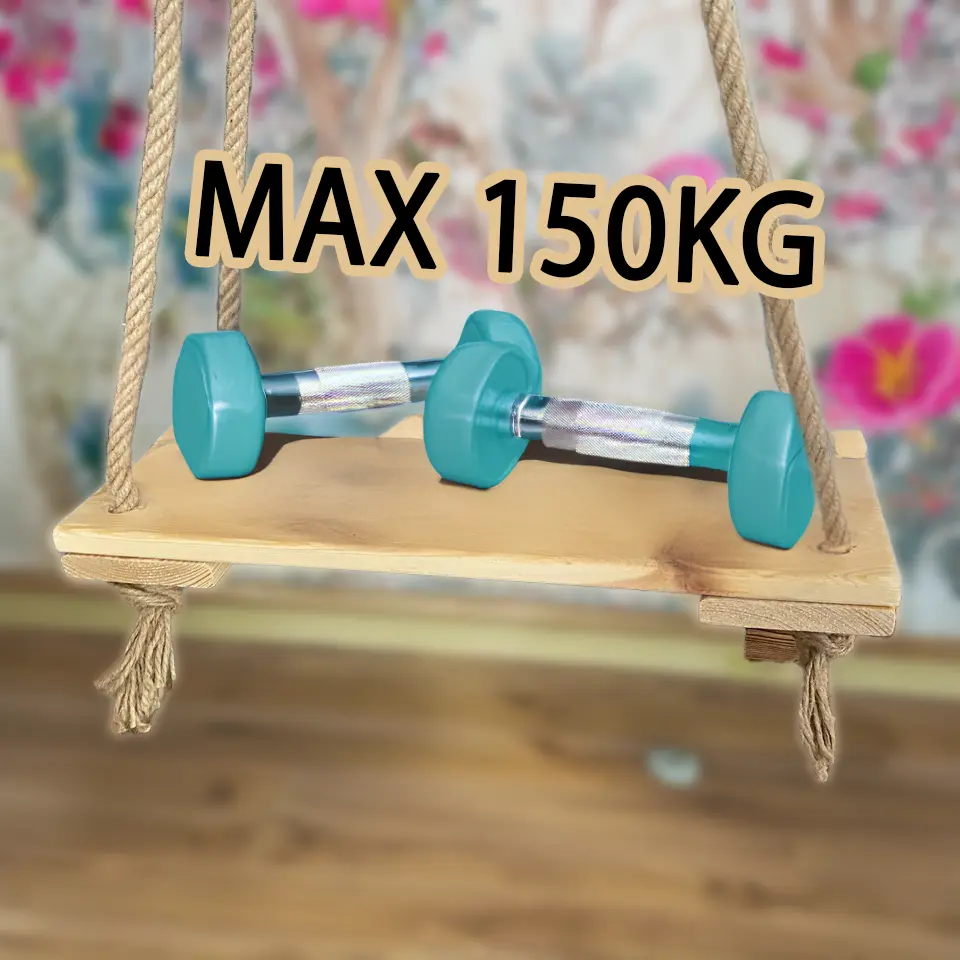 HUŚTAWKA DREWNIANA OGRODOWA NATURALNA LOFT MOCNA SOLIDNA WISZĄCA DO 150 KG