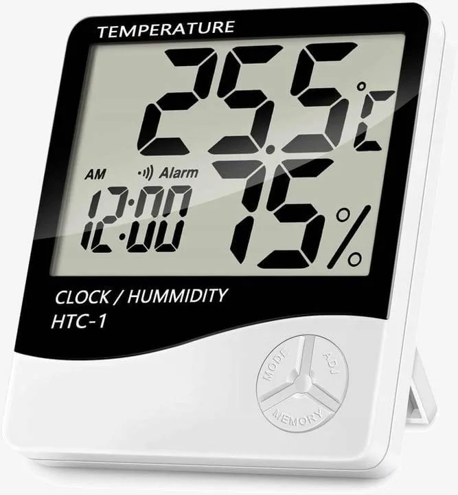 CYFROWY TERMOMETR HIGROMETR DUŻY WYŚWIETLACZ LCD POMIAR TEMPERATURY I WILGOTNOŚCI