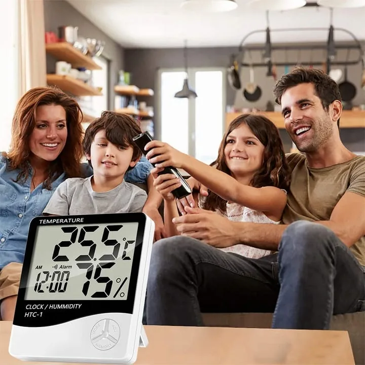 CYFROWY TERMOMETR HIGROMETR DUŻY WYŚWIETLACZ LCD POMIAR TEMPERATURY I WILGOTNOŚCI
