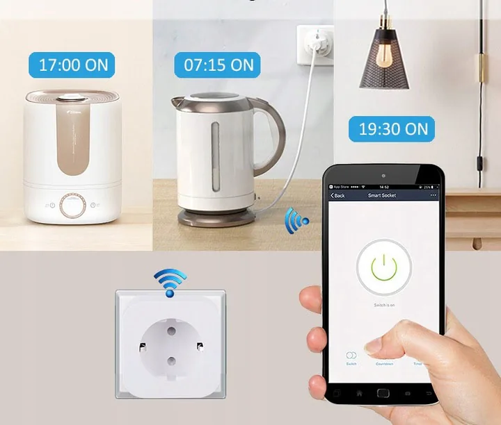 INTELIGENTNE GNIAZDKO WiFi SMART TUYA WATOMIERZ POMIAR ENERGII ZDALNE STEROWANIE