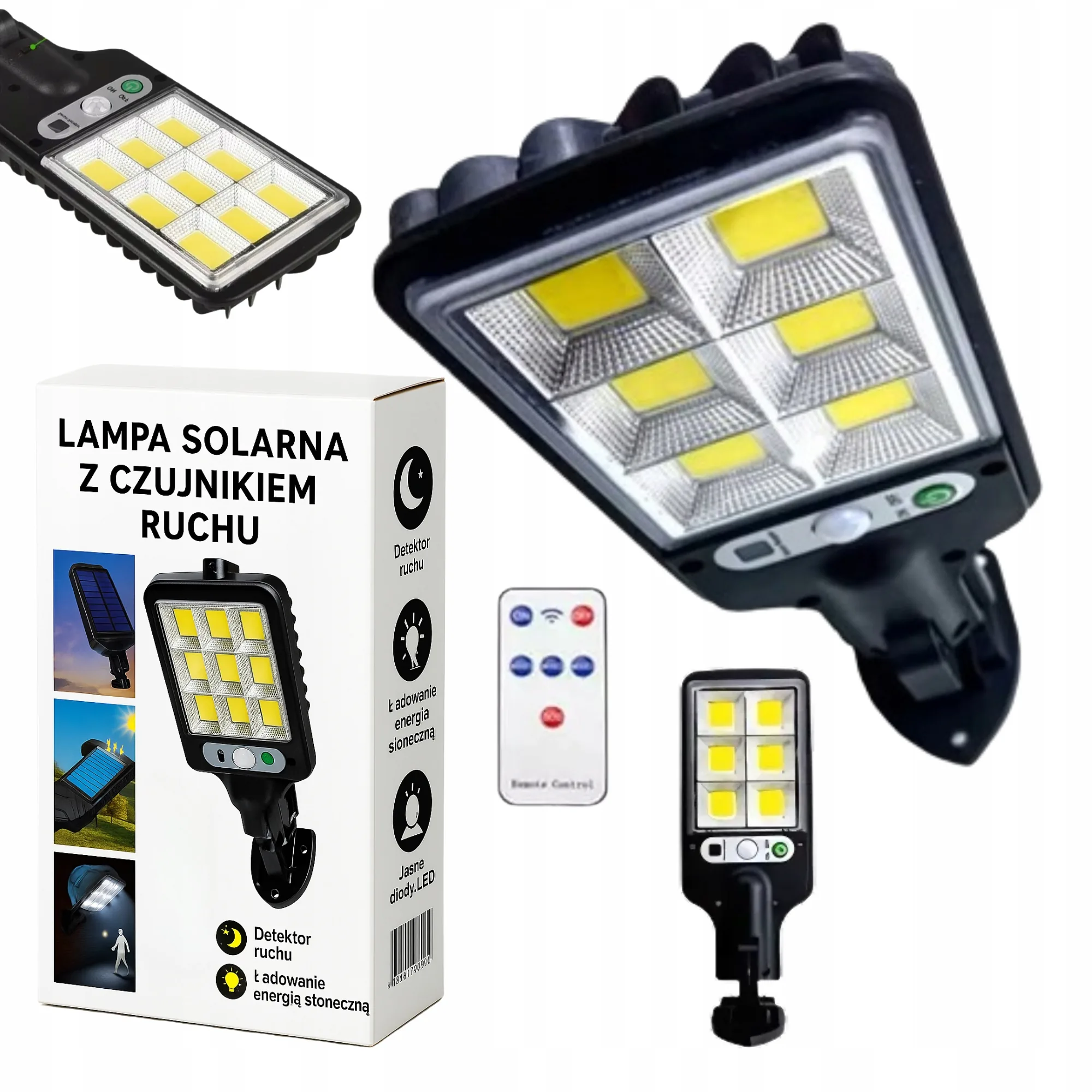 LAMPA SOLARNA ULICZNA 150 W 500 LM CZUJNIK RUCHU I ZMIERZCHU IP44