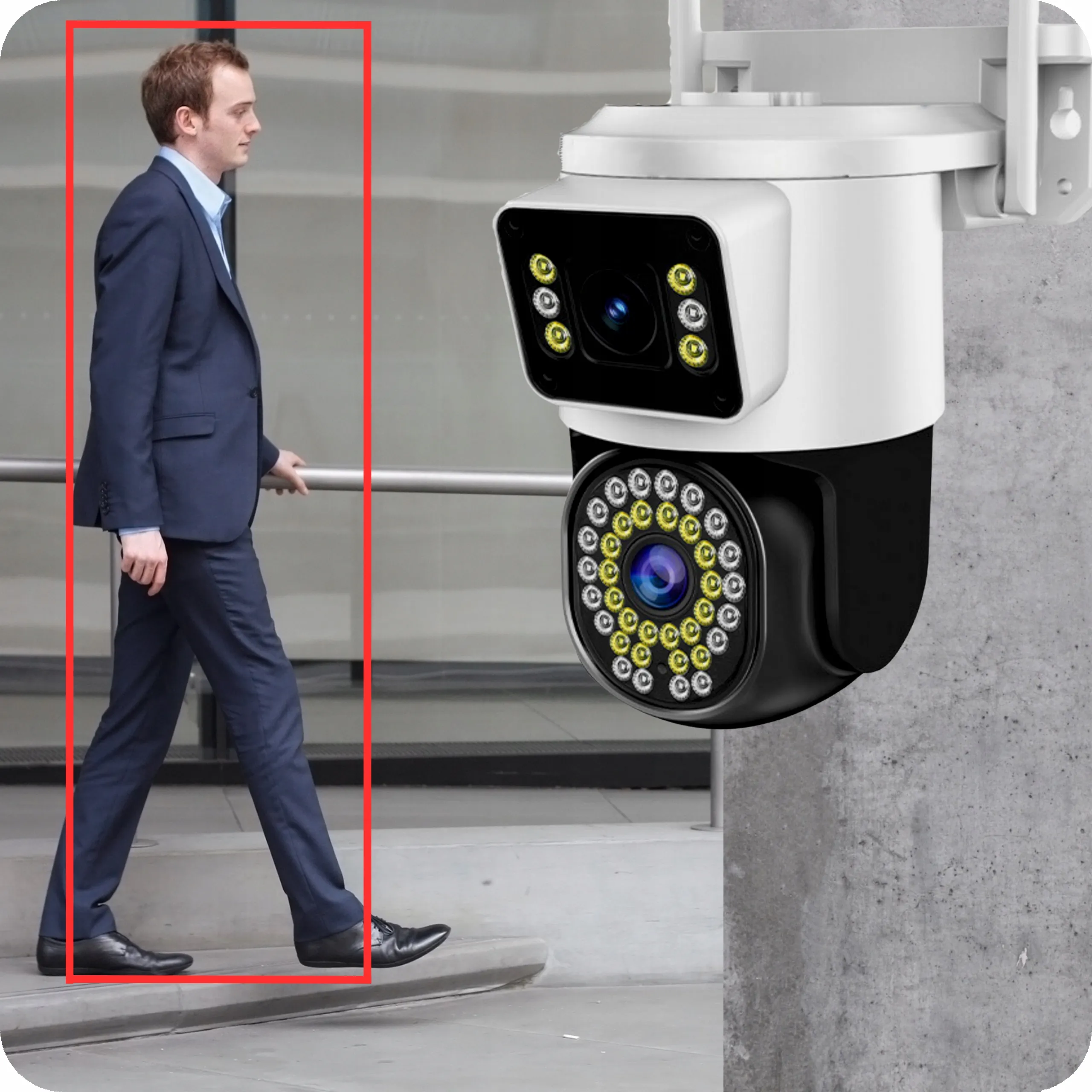PODWÓJNA KAMERA WIFI SMART ZEWNĘTRZNA OBROTOWA 8MP ZOOM APLIKACJA