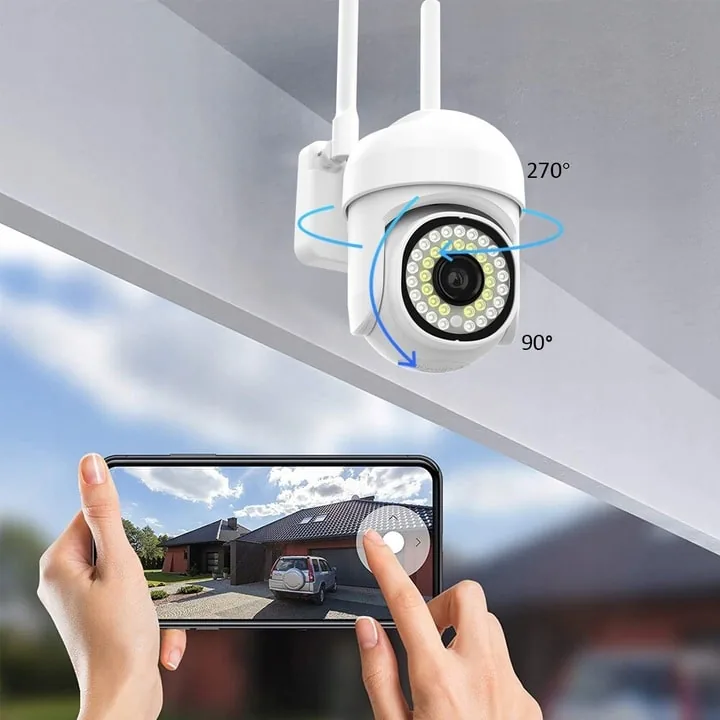 KAMERA ZEWNĘTRZNA WIFI FULL HD OBROTOWA MONITORING DOMU CZUJNIK RUCHU TRYB NOCNY