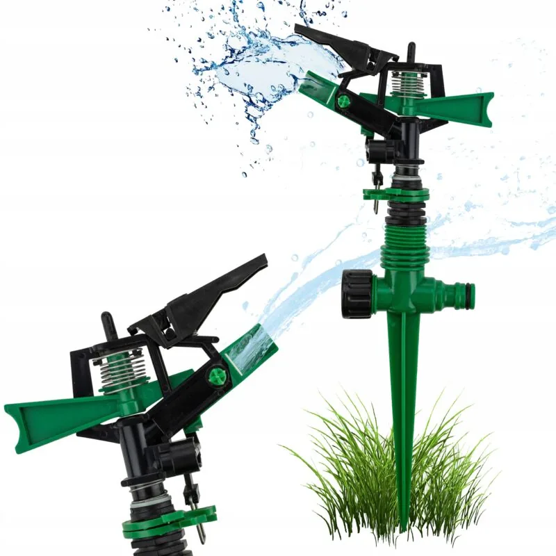 MOCNY ZRASZACZ OGRODOWY PULSACYJNY WBIJANY SPRINKLER OBROTOWY DO TRAWNIKA NAWADNIANIA OGRODU