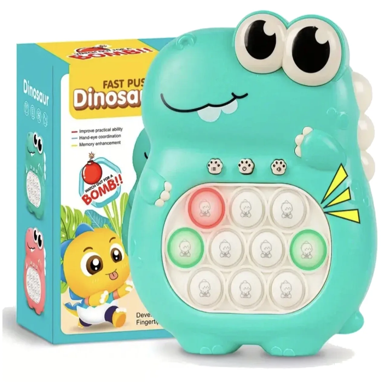 POPIT DINDO GRA ZRĘCZNOŚCIOWA DLA DZIECI ELEKTRYCZNA POP IT ANTYSTRESOWNA DŹWIĘK ŚWIECI