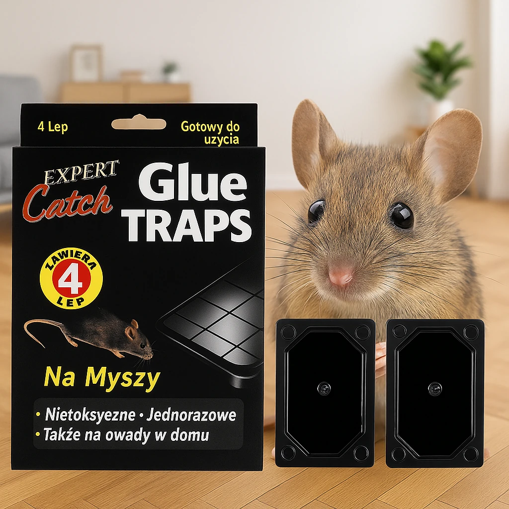 ZESTAW 4 SZTUK LEP NA GRYZONIE MYSZY SKUTECZNA MOCNA PUŁAPKA