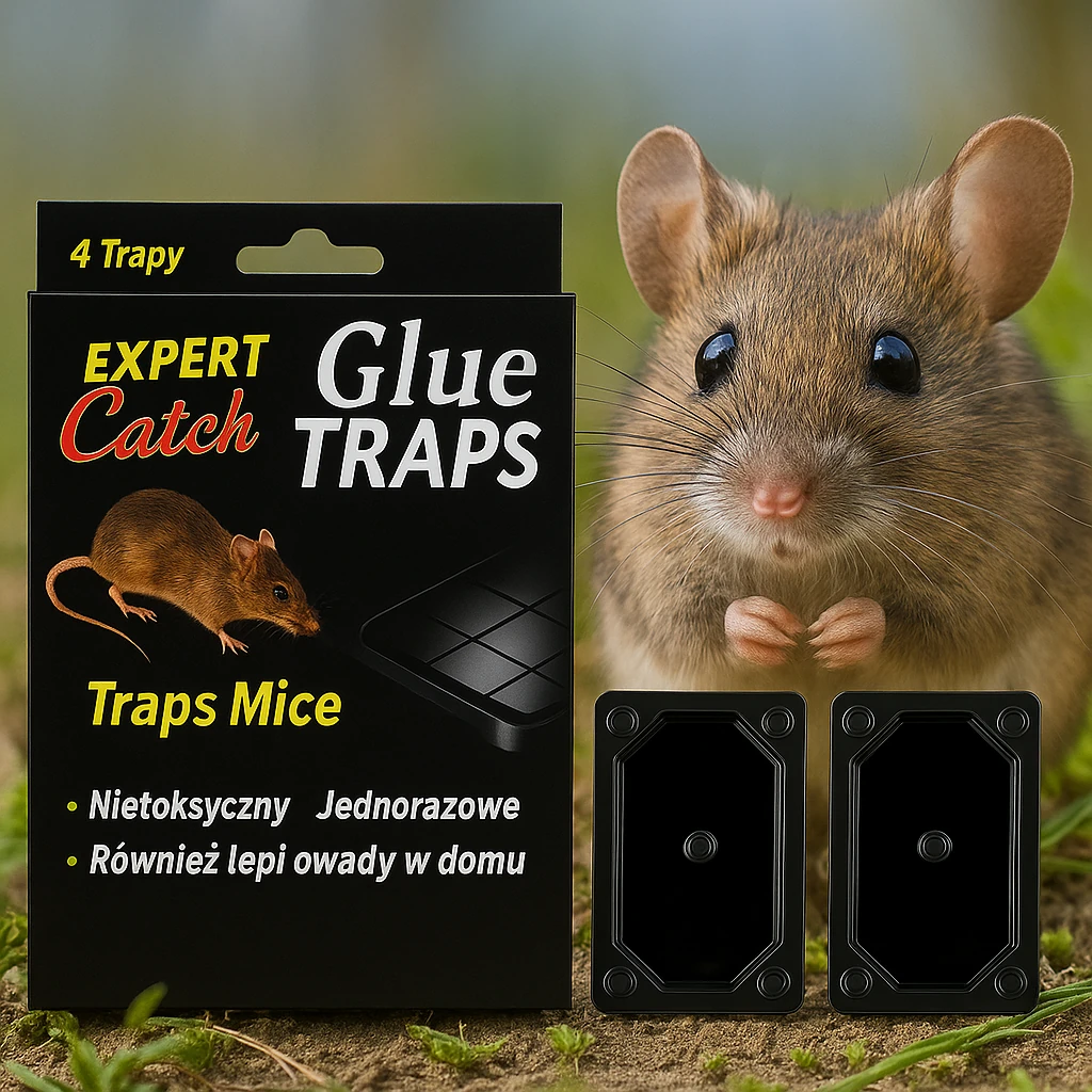 ZESTAW 4 SZTUK LEP NA GRYZONIE MYSZY SKUTECZNA MOCNA PUŁAPKA