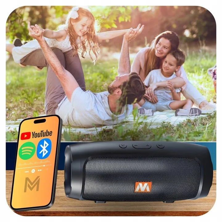 MOCNY GŁOŚNIK BEZPRZEWODOWY BLUETOOTH PENDRIVE PRZENOŚNY CZYSTY DŹWIĘK MOCNY