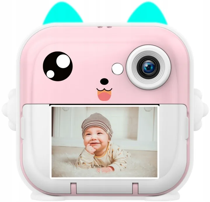DRUKARKA TERMICZNA Z APARATEM DRUKUŚ 48 MPX FULL HD 3 ROLKI RÓŻOWA