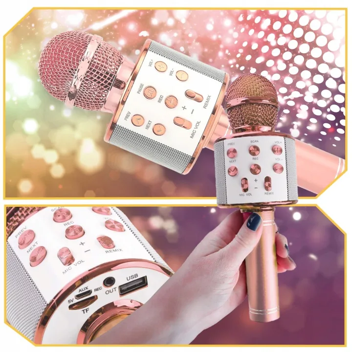 MIKROFON KARAOKE 2W1 BEZPRZEWODOWY GŁOŚNIK BLUETOOTH DO ŚPIEWANIA DLA DZIECI