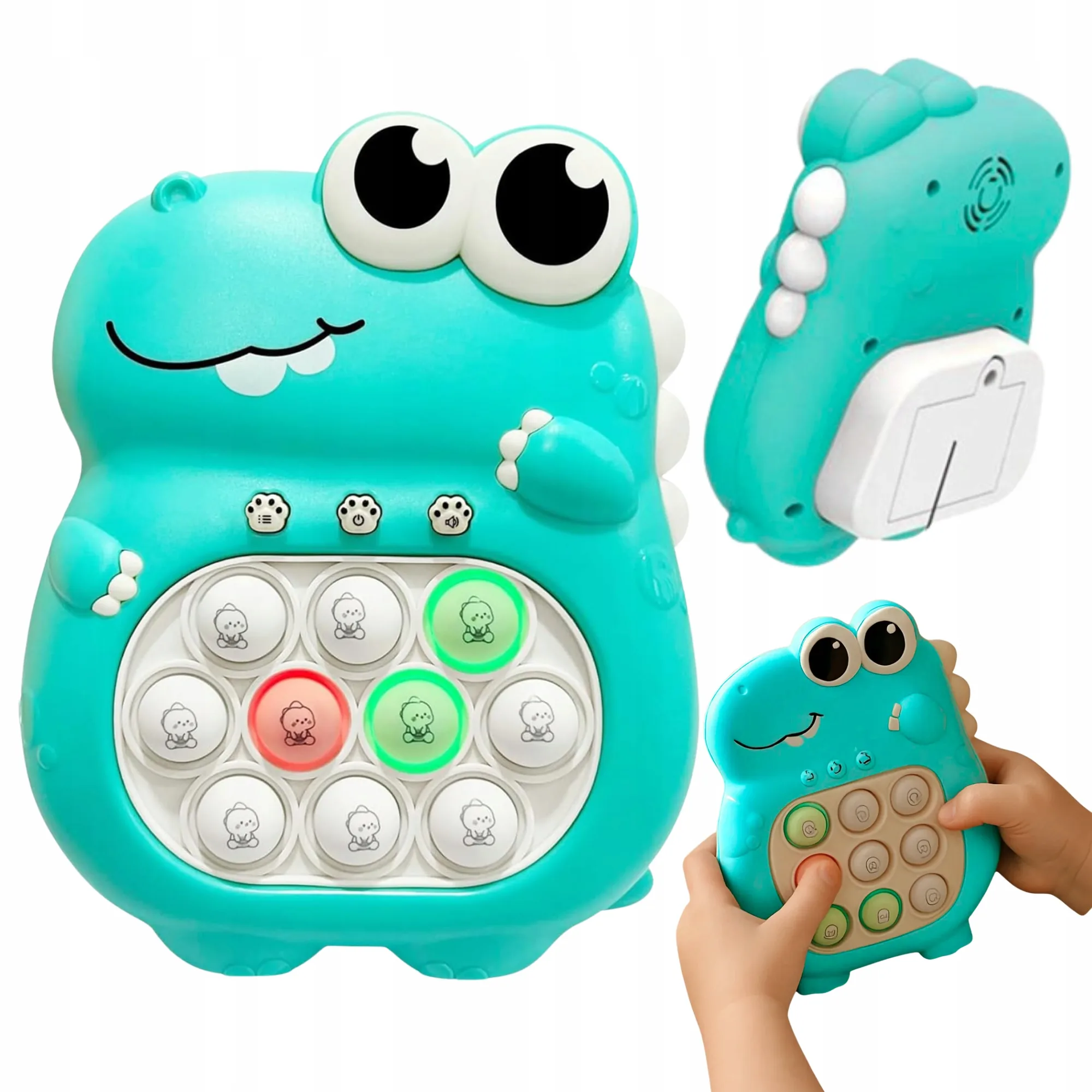 POPIT DINDO GRA ZRĘCZNOŚCIOWA DLA DZIECI ELEKTRYCZNA POP IT ANTYSTRESOWNA DŹWIĘK ŚWIECI