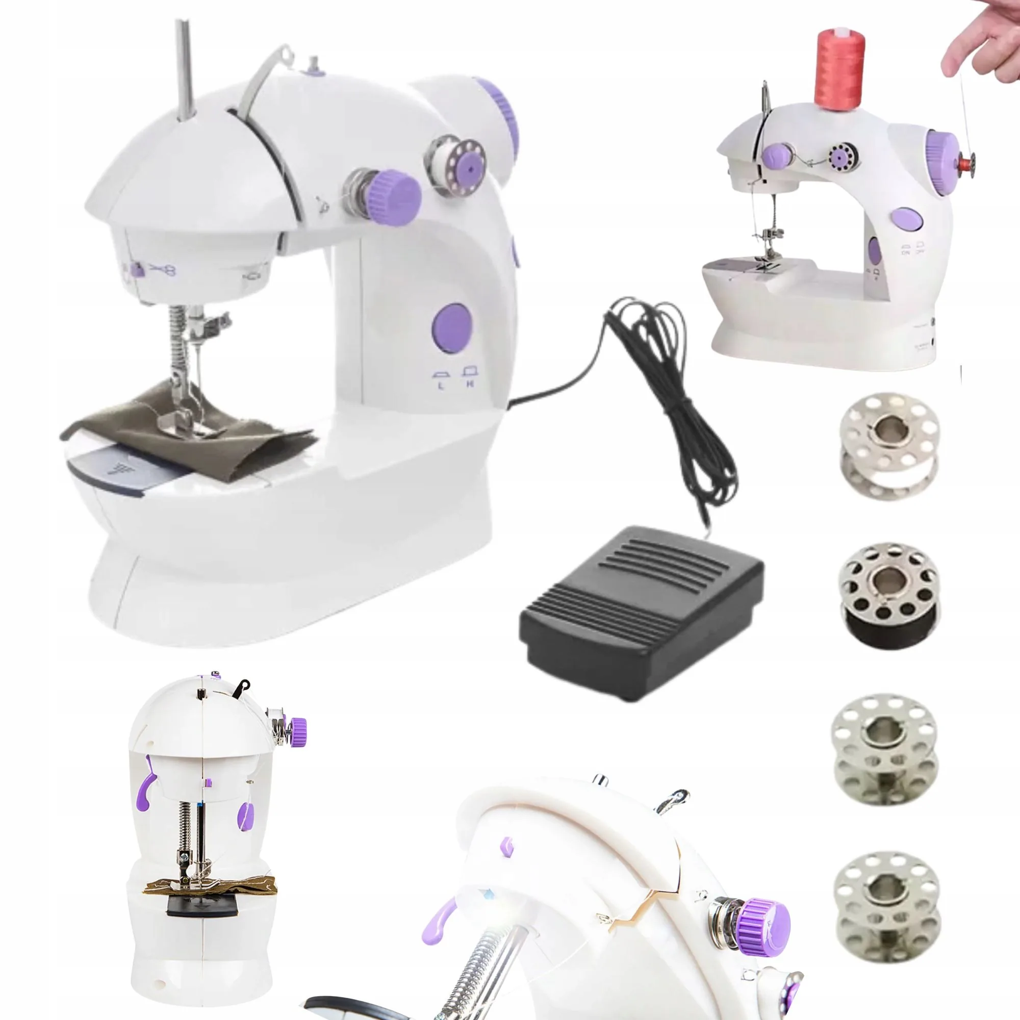 MAŁA MASZYNA DO SZYCIA SMALL MACHINE PRZENOŚNA KOMPAKTOWA DOMOWA DLA POCZĄTKUJĄCYCH