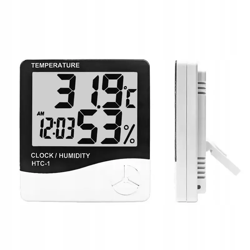CYFROWY TERMOMETR HIGROMETR DUŻY WYŚWIETLACZ LCD POMIAR TEMPERATURY I WILGOTNOŚCI