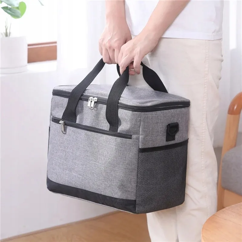 DUŻA TORBA TERMICZNA XL 20L NA JEDZENIE LUNCH BOX ŚNIADANIOWA NA RAMIĘ DO PRACY PODRÓŻY