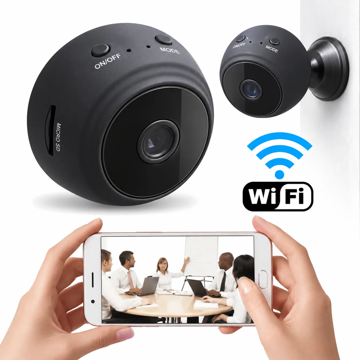 MINI KAMERA BEZPRZEWODOWA WIFI FULL HD NOKTOWIZJA PODGLĄD NA TELEFON