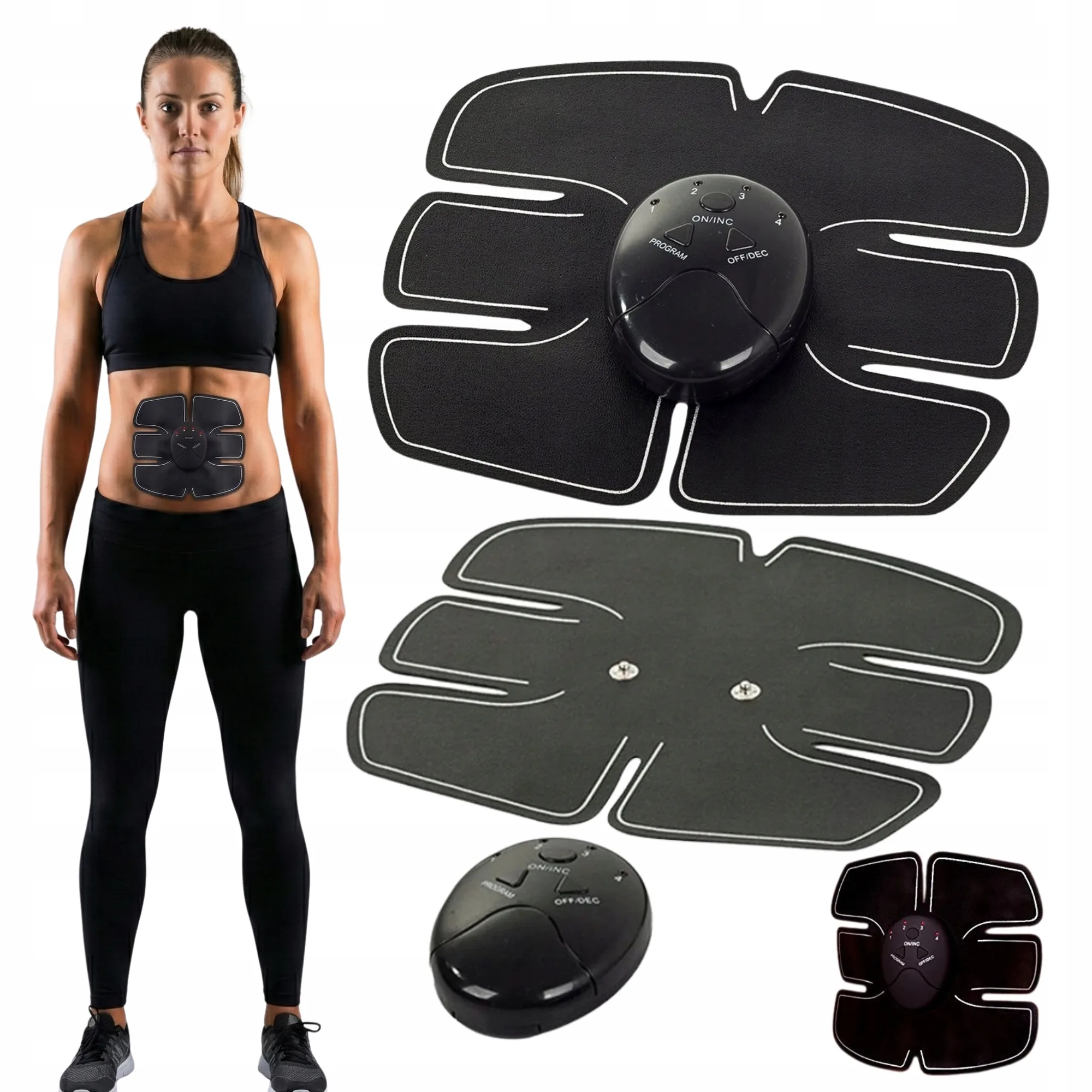 ELEKTROSTYMULATOR MIĘŚNI TRENING BRZUCHA RAMION FITNESS MASAŻER