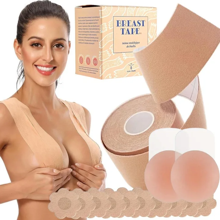 TAŚMA DO BIUSTU UNOSZĄCA MODELUJĄCA DEKOLT BODY TAPE ZESTAW NAKLEJKI