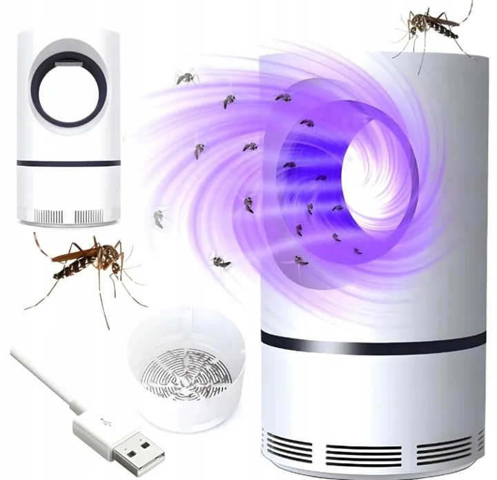 LAMPA OWADOBÓJCZA UV USB 5 W BIAŁA NA KOMARY MUCHY I ĆMY DO 30 M²