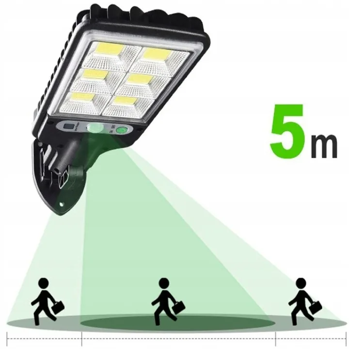 LAMPA SOLARNA ULICZNA 150 W 500 LM CZUJNIK RUCHU I ZMIERZCHU IP44