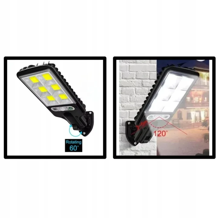 LAMPA SOLARNA ULICZNA 150 W 500 LM CZUJNIK RUCHU I ZMIERZCHU IP44