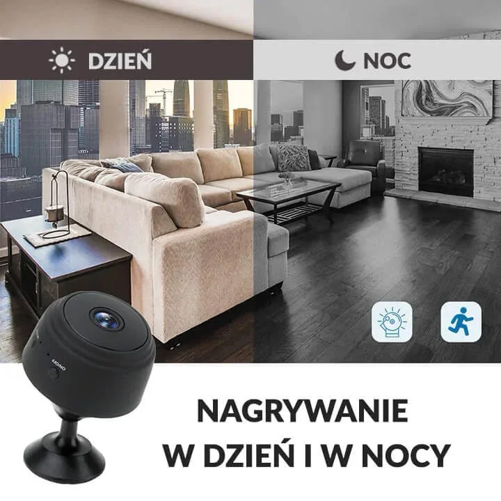 MINI KAMERA BEZPRZEWODOWA WIFI FULL HD NOKTOWIZJA PODGLĄD NA TELEFON