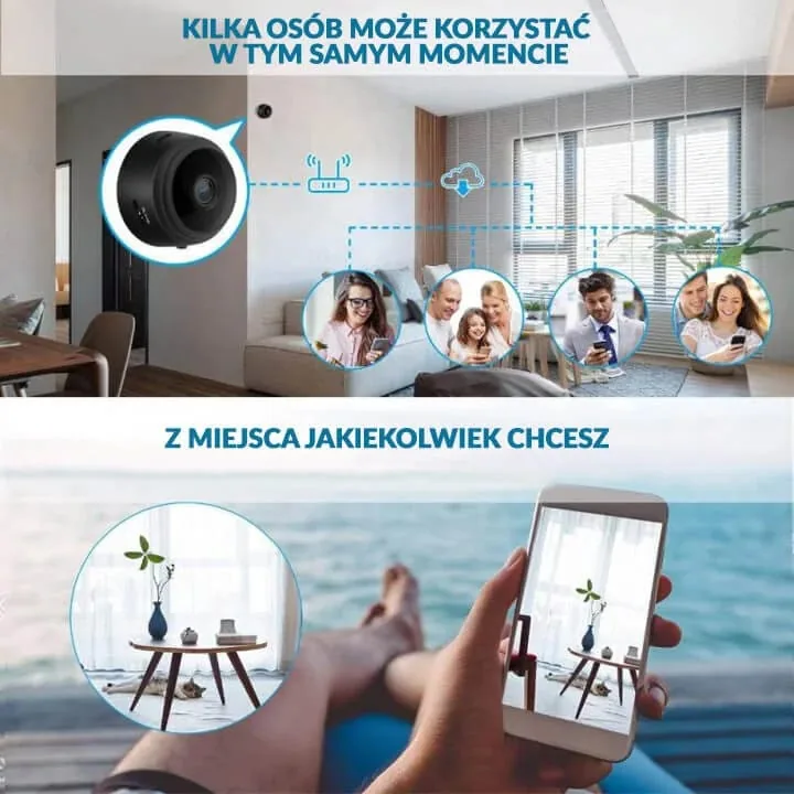 MINI KAMERA BEZPRZEWODOWA WIFI FULL HD NOKTOWIZJA PODGLĄD NA TELEFON