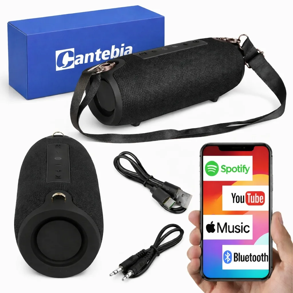 MOCNY GŁOŚNIK BEZPRZEWODOWY BLUETOOTH RADIO PRZENOŚNY CZARNY