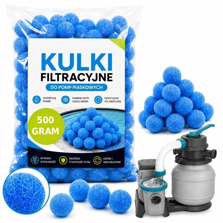 KULKI FILTRACYJNE DO BASENU 500 G Z JONAMI SREBRA DO FILTRÓW PIASKOWYCH