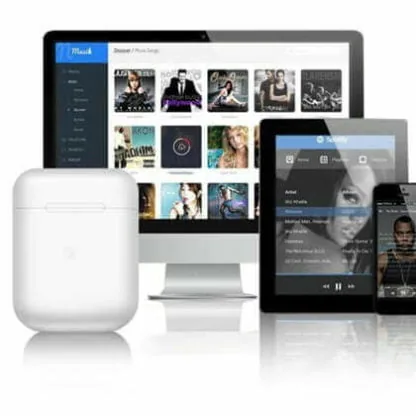 WHITE PODS SŁUCHAWKI BEZPRZEWODOWE BLUETOOTH DOUSZNE ETUI ŁADUJĄCE