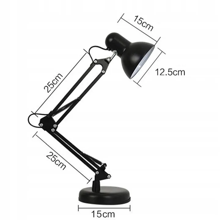 LAMPKA BIURKOWA KREŚLARSKA LED Z UCHWYTEM REGULOWANA LAMPA DO NAUKI PRACY ŻARÓWKA