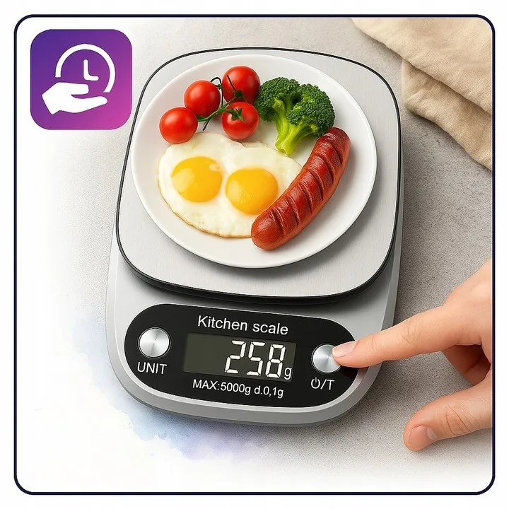 PRECYZYJNA WAGA KUCHENNA WYŚWIETLACZ LCD JUBILERSKA DO 5000G OD 0,1G