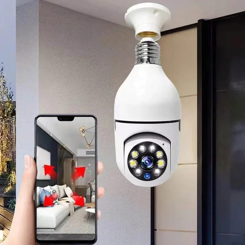 KAMERA WIFI OBROTOWA ŻARÓWKA E27 HD MONITORING WEWNĘTRZNY PODGLĄD NA TELEFON