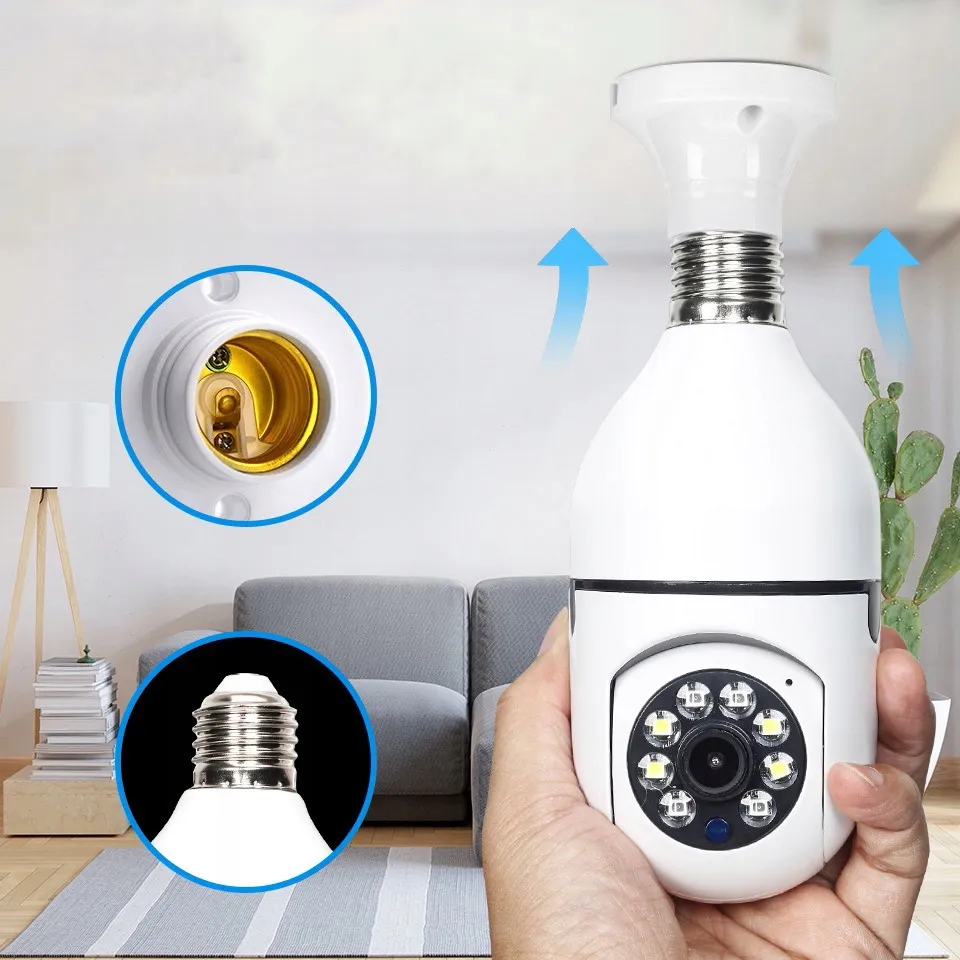 KAMERA WIFI OBROTOWA ŻARÓWKA E27 HD MONITORING WEWNĘTRZNY PODGLĄD NA TELEFON