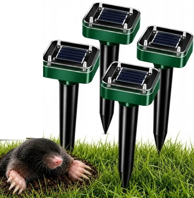 ODSTRASZACZ SOLARNY NA KRETY MYSZY I SZCZURY 2700 M² WODOODPORNY 4 SZTUKI