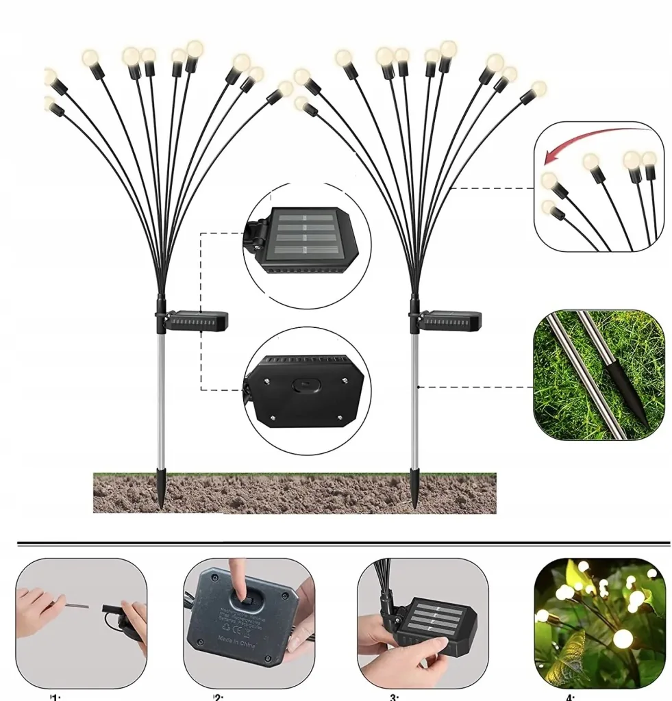 LAMPY SOLARNE KULKI LED 75 CM BIAŁE CIEPŁE IP65 DO OGRODU 2 SZTUKI