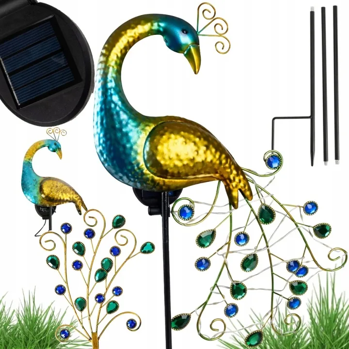 DEKORACJA SOLARNA DO OGRODU PAW 40 LED CZUJNIK ZMIERZCHU IP44 110 CM