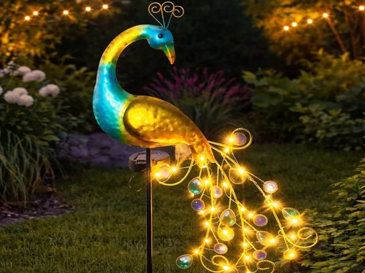DEKORACJA SOLARNA DO OGRODU PAW 40 LED CZUJNIK ZMIERZCHU IP44 110 CM