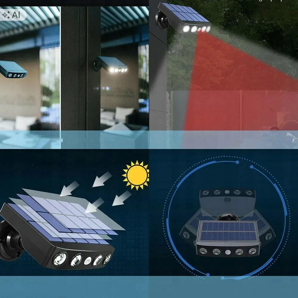 LAMPA OGRODOWA SOLARNA LED CZUJNIK RUCHU 6 M IP65 3 TRYBY