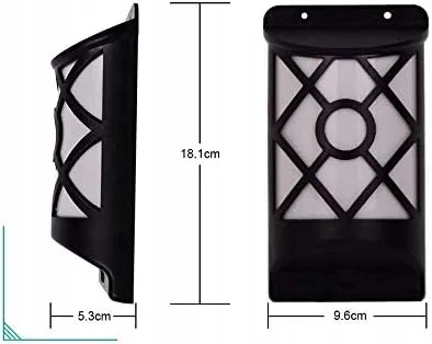 LAMPA ELEWACYJNA SOLARNA LED IP44 15 W CZARNA CZUJNIK ZMIERZCHU EFEKT PŁOMIENIA