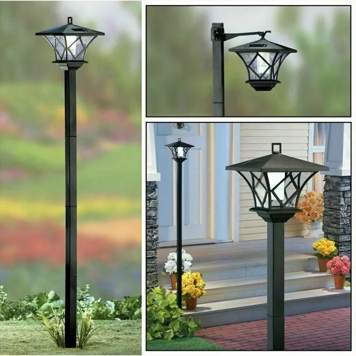 LAMPA SOLARNA OGRODOWA LED 150 CM 3 W CZARNA IP44 WISZĄCA I WBIJANA